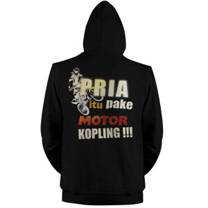 Jaket Hoodie Pria itu pakainya Motor Kopling