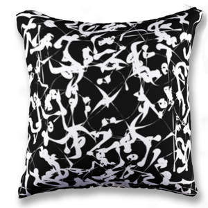 Bantal Splotch hitam putih