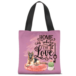 Tas Tote Fullprint Home is the Love is-dog lovers (2 warna)