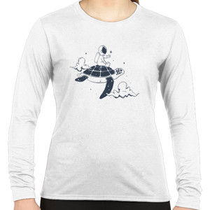 Kaos Baju Kaos Murah Astronaut and turtle in clouds