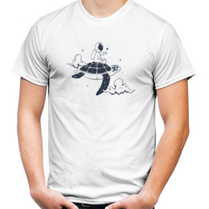 Kaos Baju Kaos Murah Astronaut and turtle in clouds