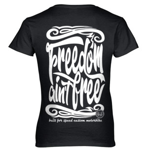 Kaos FREEDOM AINT FREE HANDLETTER back print