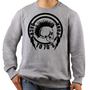 Jaket Sweater BACK TO 70'S PUNK HITAM