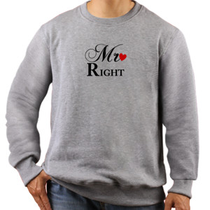 Jaket Sweater Mr Right Couple T-shirt