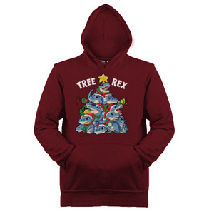 Jaket Hoodie Christmas Dinosaur Tree Rex - 2