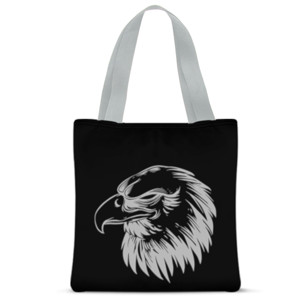 Tas Tote Fullprint ilustrasi kepala elang putih