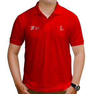 Kaos Polo HUT 77 RI Merah Unisex