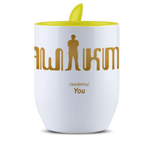 Mug Sendok Sunny spoon glass “Awakmu” it means you