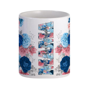 Mug Cantik I Love You dan Bunga Biru