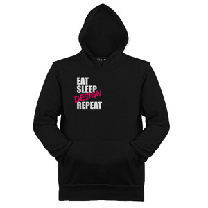 Jaket Hoodie eat sleep design repeat