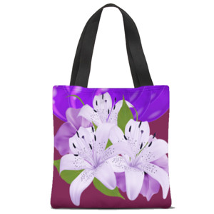 Tas Tote Fullprint Purple