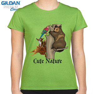 Kaos Kaos Cute Nature Beruang Burung Cute Gift 