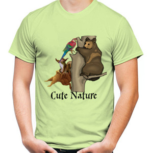 Kaos Kaos Cute Nature Beruang Burung Cute Gift 