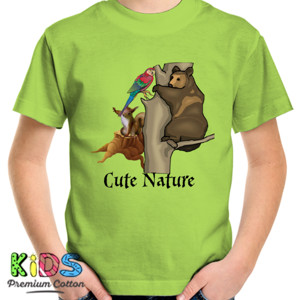 Kaos Kaos Cute Nature Beruang Burung Cute Gift 