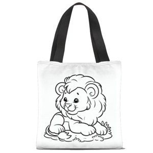 Tas Tote Fullprint Totebag Coloring Lion