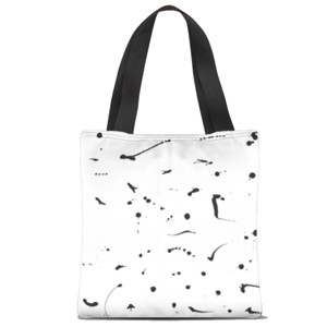 Tas Tote Fullprint Tempelan warna hitam