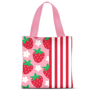 Tas Tote Fullprint Strawberry stripes