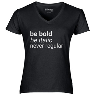 Kaos be bold be italic never regular