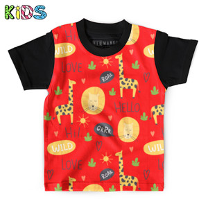Kaos Anak Full-Print Kaos anak binatang lucu