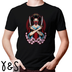 Kaos Cowok Geisha With Katana