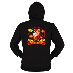 Hoodie Zipper Cute Fire Horse Lunar New Year