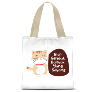 Tas Tote Fullprint Kucing Gendut