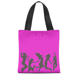 Tas Tote Fullprint Tas Tote Happy Pink Fullprint