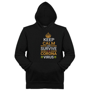 Jaket Hoodie keep calm and survive corona virus hy63