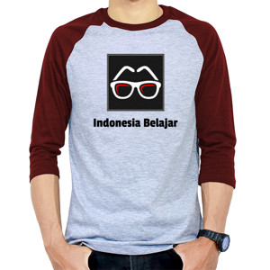 Kaos Raglan Kaos Lengan 3/4 Indonesia Belajar