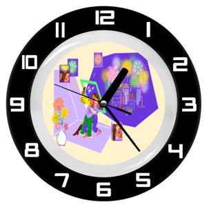 Jam Dinding Gadis selfi di kota kembang api