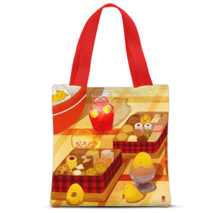 Tas Tote Fullprint Chick and Cookies