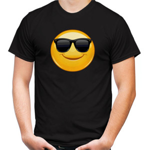 Kaos Baju Kaos Emoticon Smiling with sunglasses