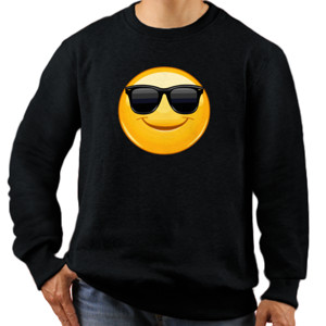Jaket Sweater Baju Kaos Emoticon Smiling with sunglasses