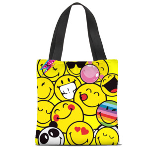 Tas Tote Fullprint Emoji Pelangi