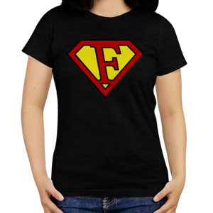 Kaos F Letter Superman