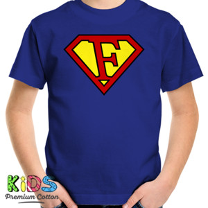 Kaos F Letter Superman