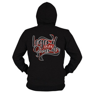 Hoodie Zipper Legend Never Surrender
