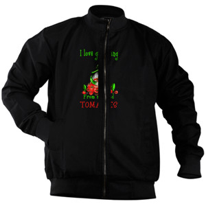 Jaket Bomber i love gardening from my head tomatoes
