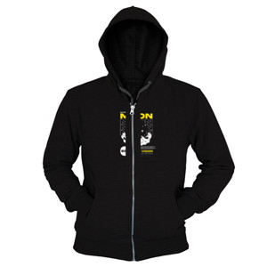 Hoodie Zipper Moon With Slogan