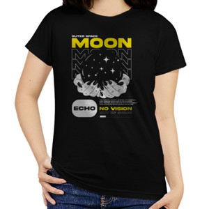 Kaos Moon With Slogan