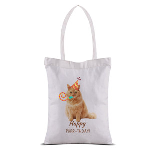 Tas Tote Happy Purr-thday ucapan ulang tahun kucing