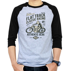 Kaos Raglan kaos biker flat track racing