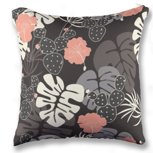 Bantal Black Leaves
