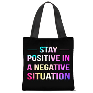 Tas Tote Fullprint Stay Positive