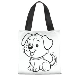 Tas Tote Fullprint Totebag Coloring Dog