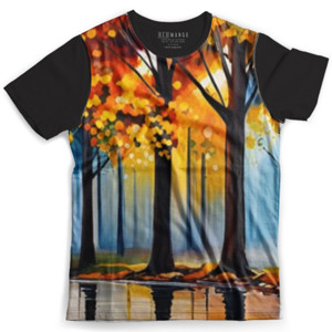 Kaos Fullprint Bamboo tree on the beach