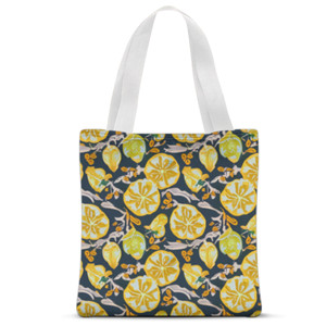Tas Tote Fullprint Buah Jeruk yang Berlimpah