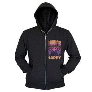 Hoodie Zipper Gaming makes Me Happy