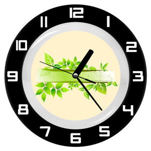 Jam Dinding Daun hijau