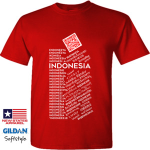 Kaos INDONESIA dalam berbagai bahasa